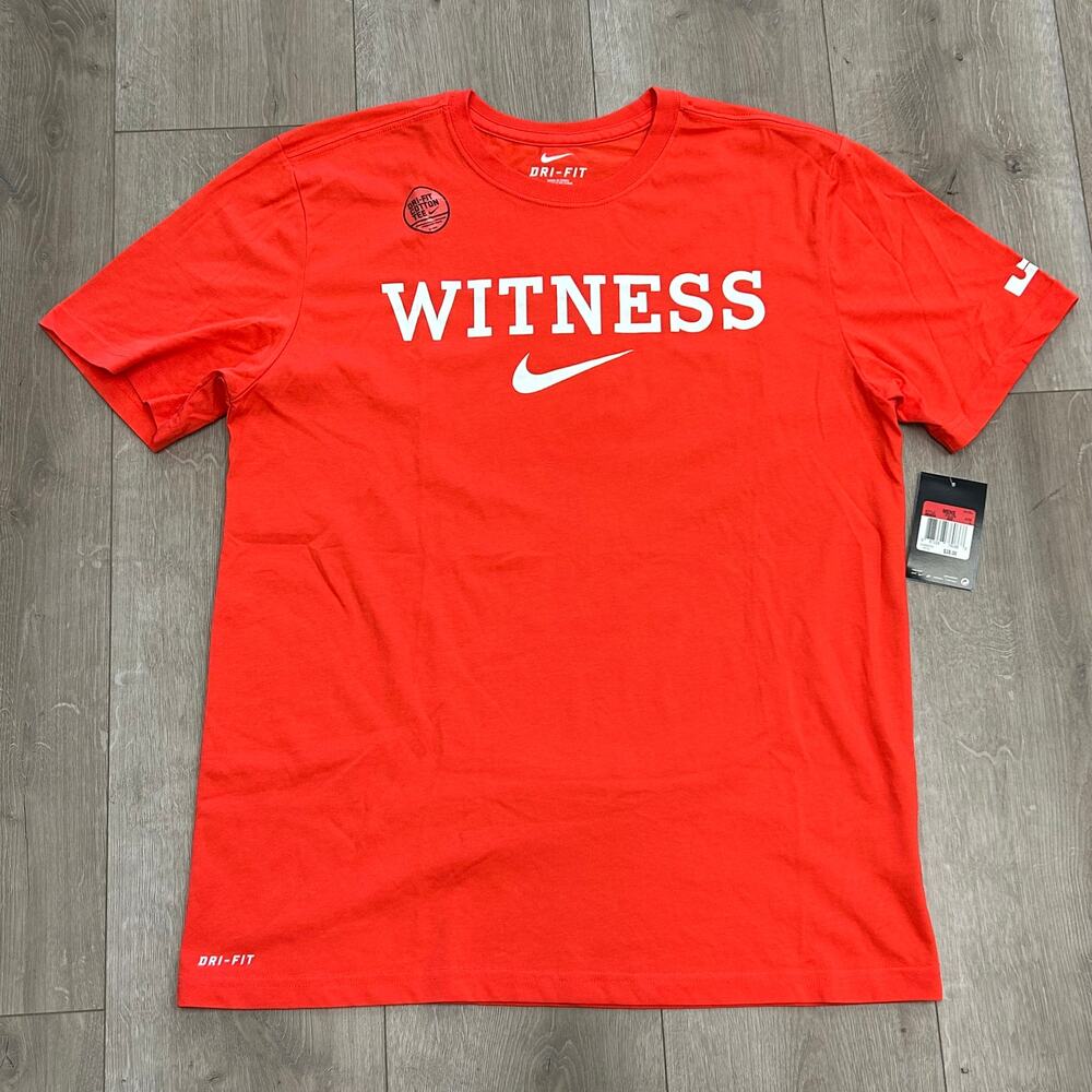 New Red Nike LeBron James Witness Dri-FIT Tee T Shirt Size Large L B22